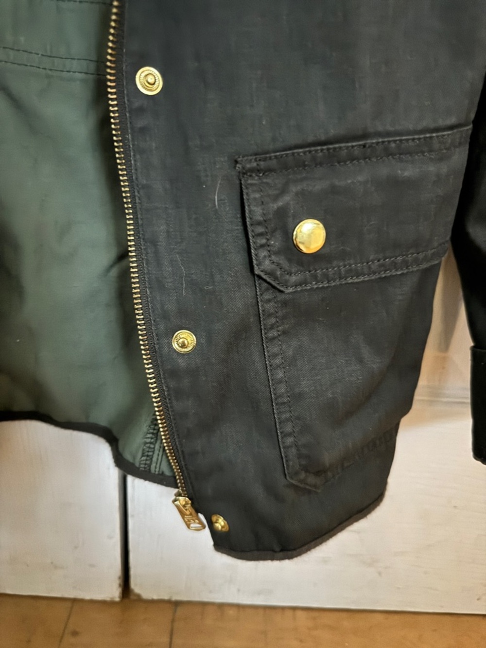 J.Crew Mercantile Olive Utility Jacket Small | Gold Hardware Field Jacket - Picture 2 of 13